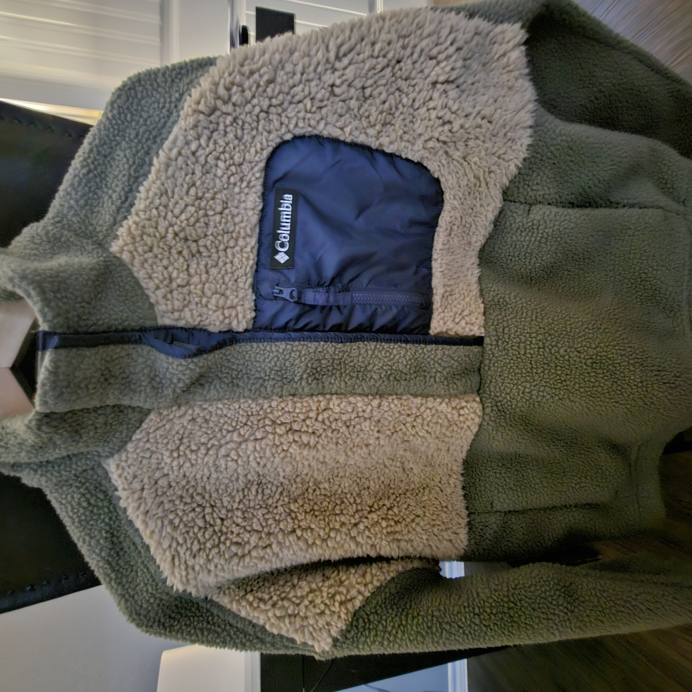 Columbia Kids' Green and Tan Fleece Jacket